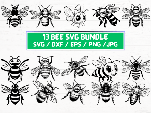 13 Bee SVG Laser Cut