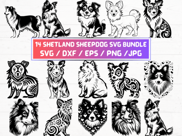 14 Shetland Sheepdog Dog Svg