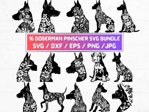 16 Doberman Pinscher Svg File: A Versatile Resource for Designers and Creators