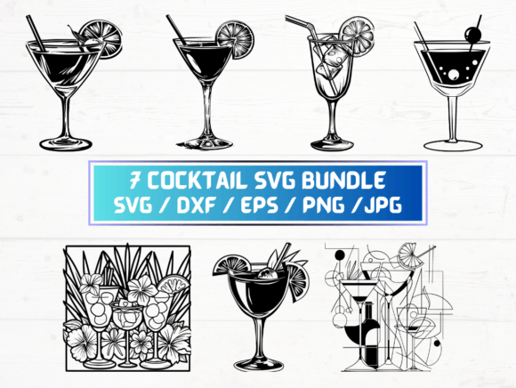 7 Cocktail SVG Bundle: A Versatile Resource for Creative and Professional Use