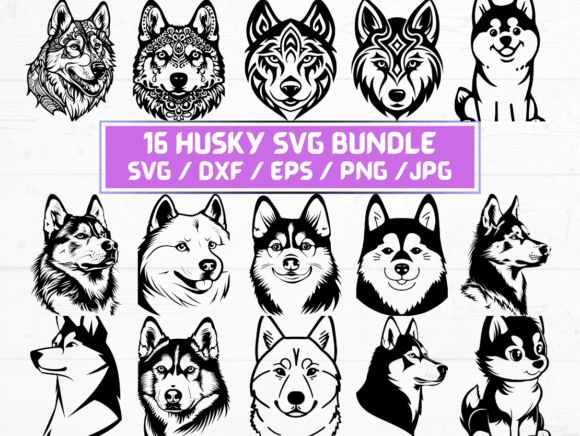 Designing with Husky Dog Svg, DXF, EPS, JPG, and PNG Files