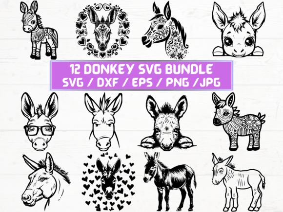 Donkey SVG File: A Creative Resource for Designers and Creators