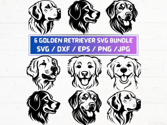Golden Retriever Vector Files for Creative Use