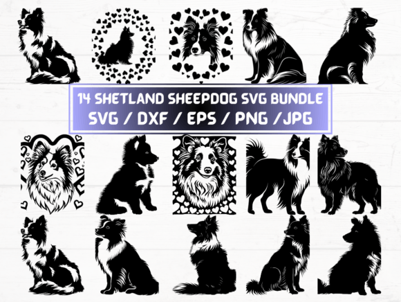 Shetland Sheepdog SVG, DXF, EPS, PNG: A Versatile Digital Asset for Creative and Professional Use