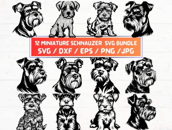 The Rise of 12 Miniature Schnauzer SVG, DXF, EPS Files in the Digital Design Landscape