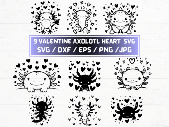 Valentine Axolotl Heart SVG, DXF, EPS: A Versatile Digital Asset for Creative Projects
