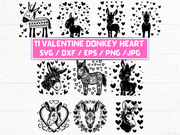 Valentine Donkey Heart Design