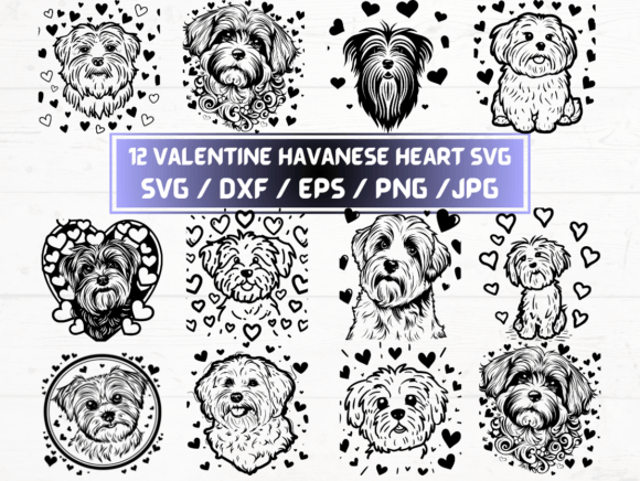 Valentine Havanese Heart SVG, DXF, EPS: A Versatile Digital Asset for Creative Projects