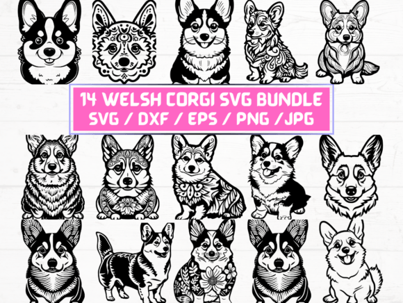 Welsh Corgi Dog SVG, DXF, EPS, JPG, PNG: A Versatile Digital Resource for Designers and Creators